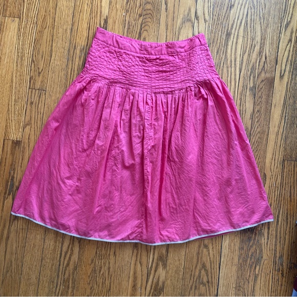 J. Crew Hot Pink Smocked Waist Midi Skirt - Picture 3 of 4